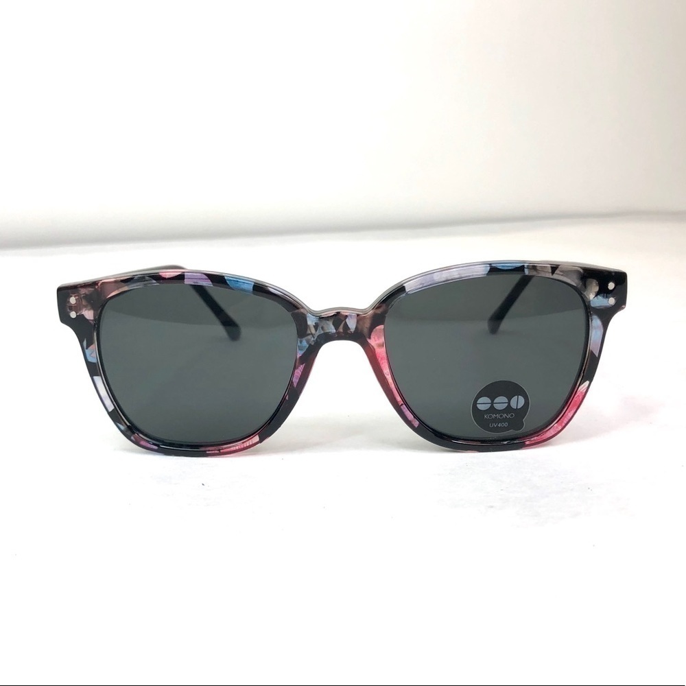 KOMONO Renee Floral Sunglasses Black Pink NEW - Picture 8 of 13